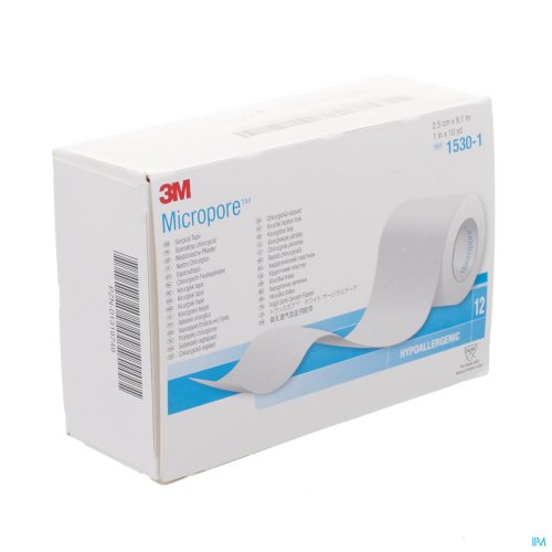 MICROPORE 3M SPARADRAP 25MMX9,14M ROULEAU 12 1530