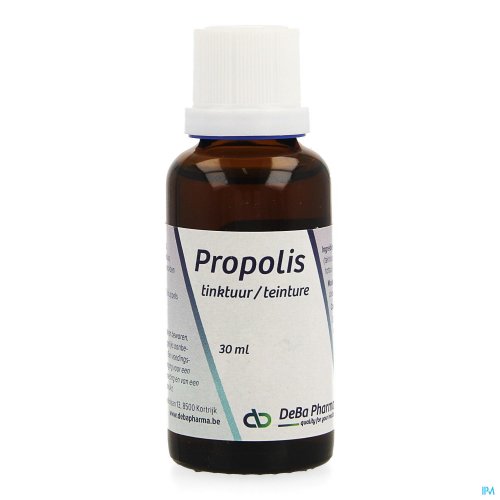 PROPOLIS TEINTURE 30ML DEBA La teinture de propolis est un antibiotique naturel. Il renforce la résistance naturelle dans la lutte contre les virus, bactéries et fongus. La teneur en flavonoïdes totaux de notre teinture de propolis est de 11,7 mg/ml. Facile à emporter partout où vou