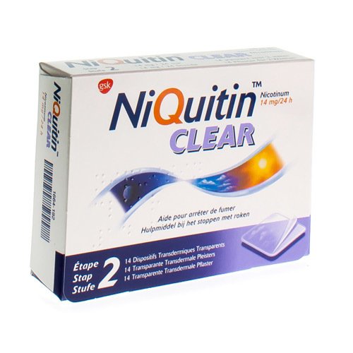 Nicotinevervangende therapie: transparante pleister 14 mg
