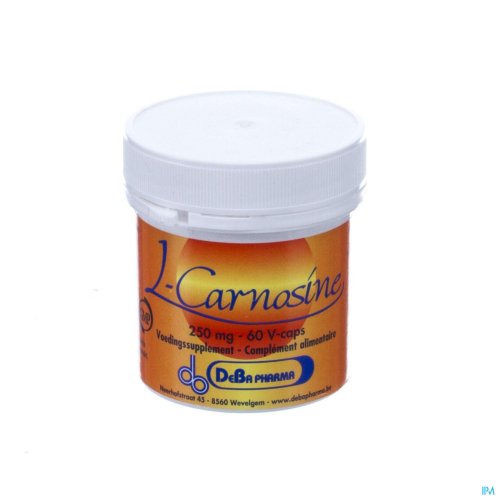 L-CARNOSINE CAPS 60X 250MG DEBA L-Carnosine is een combinatie van 2 aminozuren: Beta-alanine en L-Histidine.
L-Carnosine is essentieel voor een goede spiercontractie en immuniteit. Het is een veelzijdige remmer van veroudering en is van belang voor vegetariërs en veganisten die l-ca