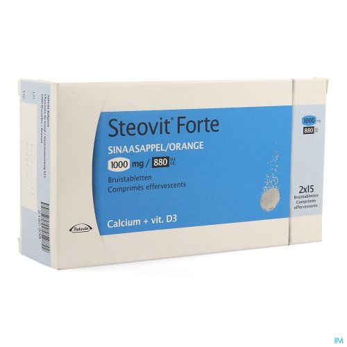 Steovit Forte sinaasappel 1000 mg/880 I.E. bruistabletten 30 stuks