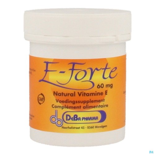 E-FORTE COMPRIMES 60X 60MG DEBA La vitamine E contribue à protéger les cellules contre le stress oxydatif.
La vitamine E est utilisée comme antioxydant dans de nombreux produits de soins de la peau.