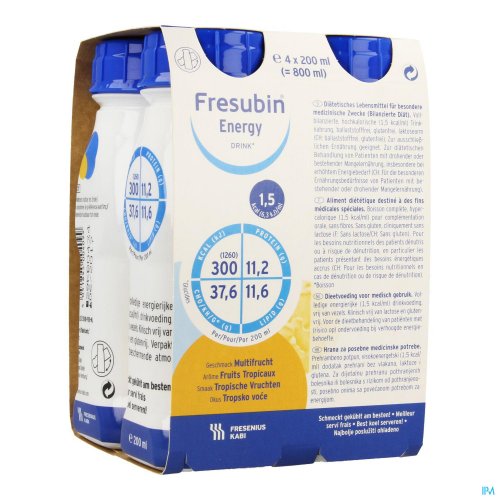 FRESUBIN ENERGY DRINK TROPISCHE VRUCHT FL 4X200ML