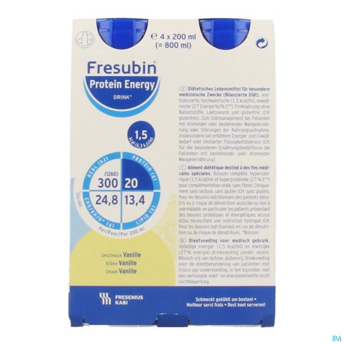 FRESUBIN PROTEIN ENERGY DRINK VANILLE FL 4X200ML