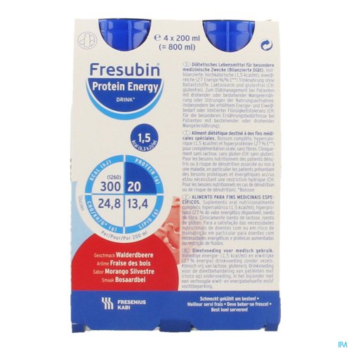 FRESUBIN PROTEIN ENERGY DRINK BOSAARDBEI FL4X200ML FRESUBIN PROTEIN ENERGY DRINK BOSAARDBEI FL4X200ML