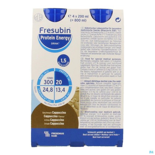 FRESUBIN PROTEIN ENERGY DRINK CAPPUCCINO FL4X200ML FRESUBIN PROTEIN ENERGY DRINK CAPPUCCINO FL4X200ML