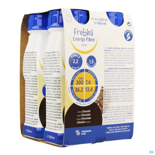 FREBINI ENERGY FIBRE DRINK KIND CHOCOLA FL 4X200ML