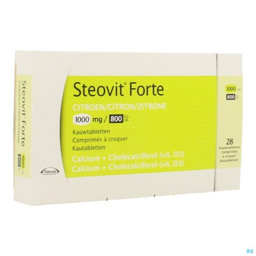 Steovit Forte citroen 1000 mg/800 I.E. kauwtabletten 28 stuks
