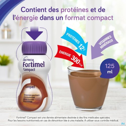 FORTIMEL COMPACT VANILLE BOUTEILLES 4X125ML