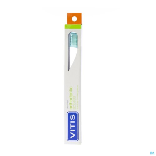 Brosse à dents spécifique pour un nettoyage optimal autour des brackets et autres dispositifs orthodontiques. La tête de brossage très petite et flexible avec la rainure spéciale en V au milieu favorise un bon nettoyage des dents avec un équipement fixe.