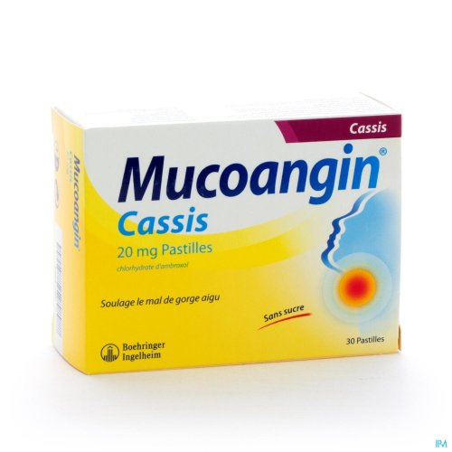 MUCOANGIN CASSIS PAST A SUCER 30X20MG MUCOANGIN CASSIS PAST A SUCER 30X20MG