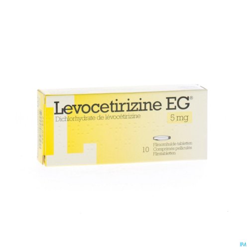 La substance active de Levocetirizine EG est la dichlorhydrate de lévocétirizine. Ceci est un antiallergique. 

On l’utilise pour traiter les symptômes associés aux états allergiques tels que : 

rhume des foins 
allergies perannuelles telles que les