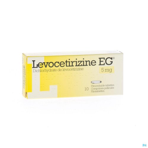 La substance active de Levocetirizine EG est la dichlorhydrate de lévocétirizine. Ceci est un antiallergique. 

On l’utilise pour traiter les symptômes associés aux états allergiques tels que : 

rhume des foins 
allergies perannuelles telles que les