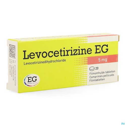 Levocetirizine EG 5mg Filmomhulde Tablet 20x Levocetirizine EG 5mg Filmomhulde Tablet 20x