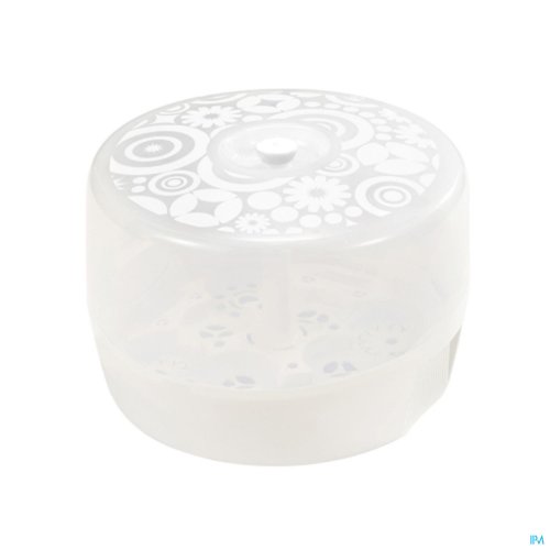 DIFRAX STERILISATEUR MICRO-ONDES 968 Le stérilisateur micro-ondes de Difrax tue en quelques minutes les bactéries nocives présentes sur les articles pour bébés.
Le stérilisateur peut accueillir quatre biberons S, des tétines, des tétines de biberon, des éléments du tire-lait et des acces