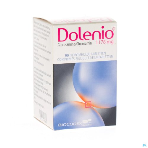 Dolenio 1178mg Flacon Filmomhulde Tabletten 90 Dolenio behoort tot de groep van overige niet-steroïdale ontstekingsremmers en antireumatica. Dolenio is een geneesmiddel dat wordt gebruikt om de symptomen van milde tot matige osteoartrose van de knie te verlichten bij volwassenen. Voordat u met de beha