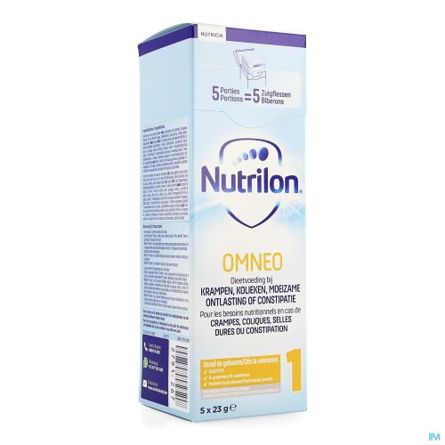 NUTRILON OMNEO 1 Zuigelingenmelk constipatie en krampen 0-6 maanden poeder 5x23g