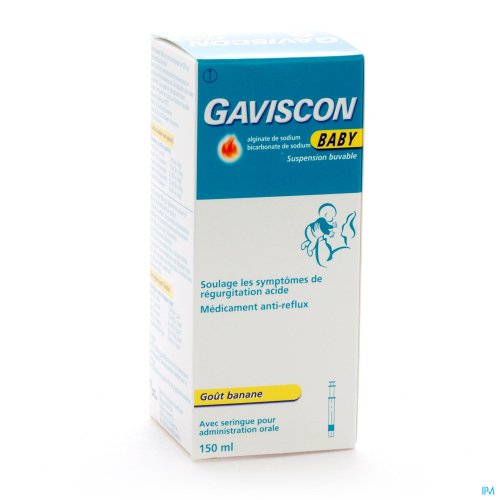 GAVISCON BABY SUSPENSION BUVABLE 150 ML Gaviscon Baby est utilisé dans le traitement symptomatique des régurgitations acides (reflux).