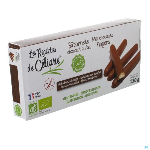 CELIANE MELKCHOCOLADE STAAFJES BIO 130G 4589