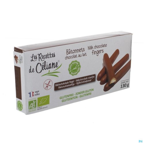 CELIANE MELKCHOCOLADE STAAFJES BIO 130G 4589