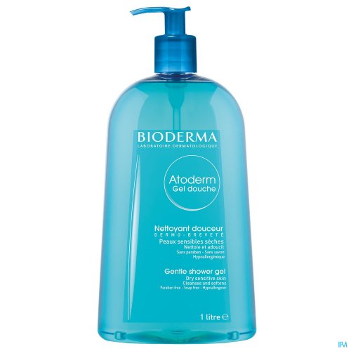 BIODERMA ATODERM GEL DOUCHE FL POMPE 1L Le gel nettoyant douceur quotidien sans savon qui respecte la peau. Pou les peaux sensibles sèches.
Grâce à ses actifs hydratants, Atoderm Gel douche adoucit et protège l’épiderme. Les propriétés apaisantes d’Atoderm Gel douche
