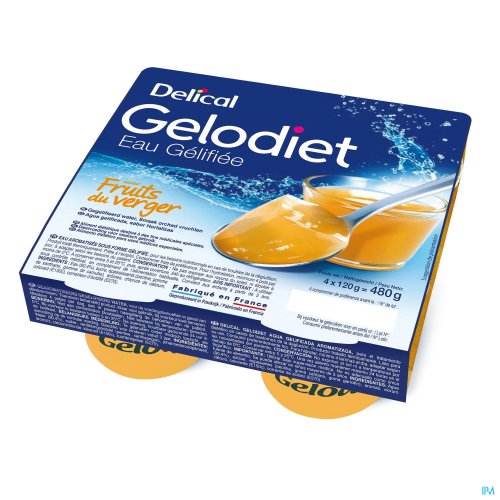 GELODIET GELWATER GESUIKERD BOOMGAARDFRUIT 4X120G GELODIET GELWATER GESUIKERD BOOMGAARDFRUIT 4X120G