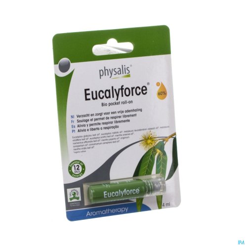 Deze Eucalyforce roll-on stick van Physalis heeft een verzachtende werking bij verkoudheid en/of keelpijn. 

De stick bevat een combinatie van 12 essentiële oliën, zoals eucalyptus, ravintsara en jojoba olie. Eucalyptus staat bekend om de verlichtende w