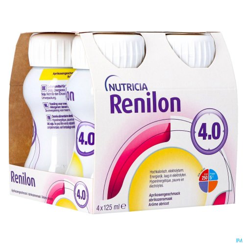 RENILON 4.0 ABRICOT BOUTEILLE 4X125ML