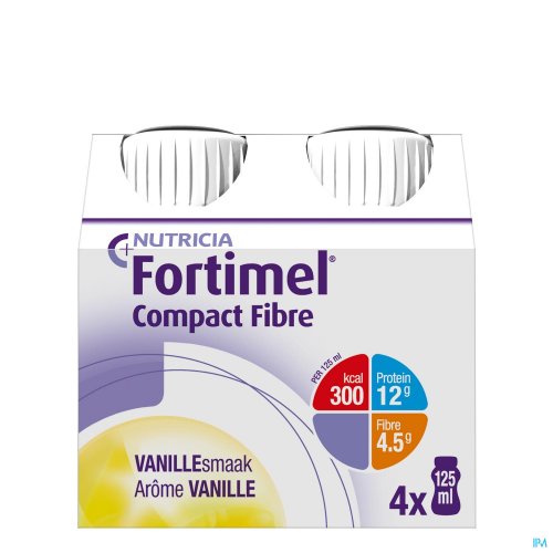 FORTIMEL COMPACT FIBRE VANILLE FLESJES 4X125ML