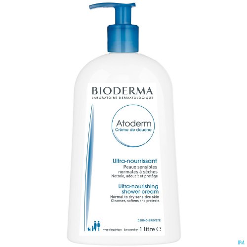 Bioderma Atoderm Creme Lavante Nutri Protection 1l Les actifs surgraissants d'Atoderm Crème de douche, en parfaite affinité avec la peau, l’aident à reconstruire biologiquement son film hydrolipidique. Ses actifs purifiants limitent la prolifération des micro-organismes, agents aggravants la sécheresse cu