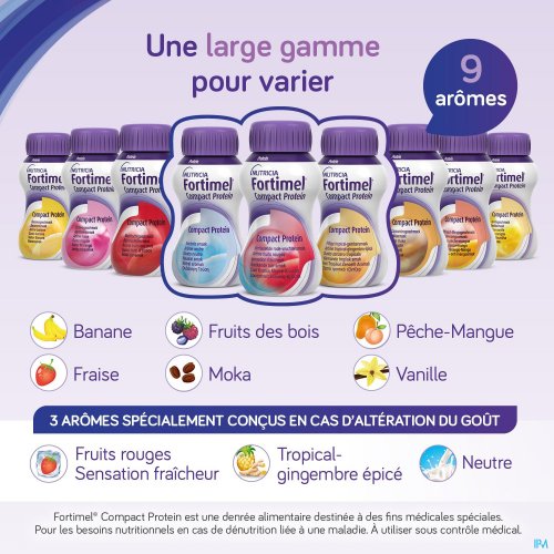 FORTIMEL COMPACT PROTEIN PECHE-MANGUE BOUTEILLES 4X125ML