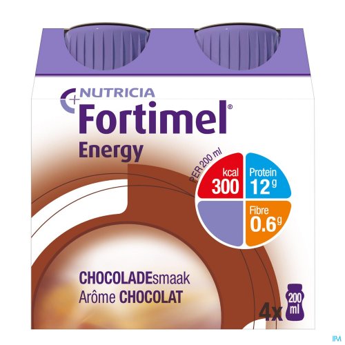 FORTIMEL ENERGY CHOCOLADE FLESJES 4X200ML FORTIMEL ENERGY CHOCOLADE FLESJES 4X200ML