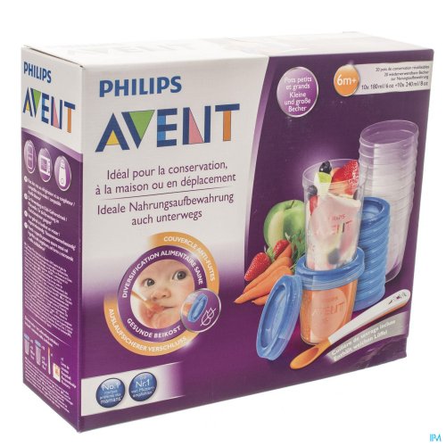 De bewaarbekers van Philips AVENT zijn veelzijdig, gebruiksvriendelijk en ontworpen om met je baby mee te groeien. De bekers zijn ideaal voor het bewaren van voeding, zowel thuis als onderweg. 

Met lekvrij deksel
Set van 10 grote en 10 kleine bekers m