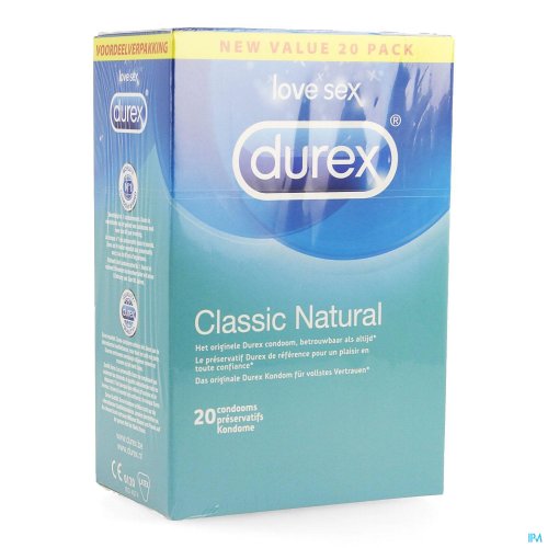 DUREX CLASSIC NATURAL CONDOMS 20 Le préservatif Durex de référence pour un plaisir en toute confiance