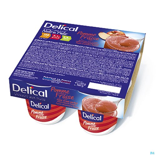DELICAL NUTRA POTE APPEL AARDBEI 4X125G