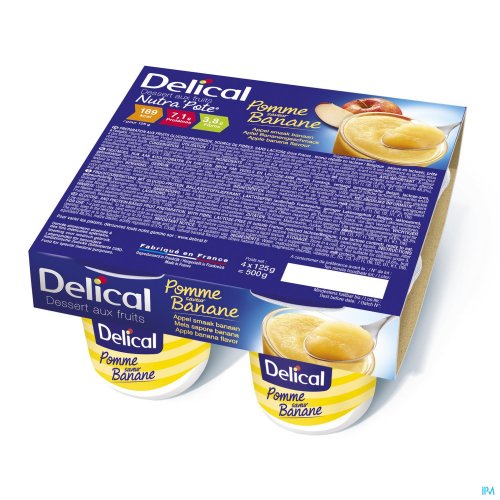 DELICAL NUTRA POTE POMME BANANE 4X125G DELICAL NUTRA POTE POMME BANANE 4X125G