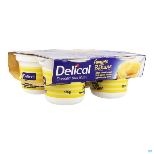 DELICAL NUTRA POTE POMME BANANE 4X125G DELICAL NUTRA POTE POMME BANANE 4X125G