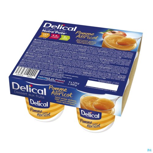 3309929 DELICAL NUTRA POTE APPEL ABRIKOOS 4X125G