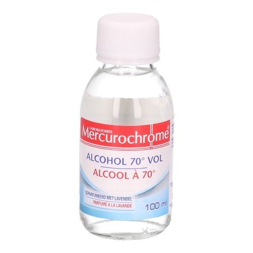Mercurochrome Alcool 70% Lavande 100ml - Dispositifs médicaux - Premiers  secours - Soins à domicile et Premiers soins - Apotheek Peeters Oudsbergen  (Peeters Pharma BV)