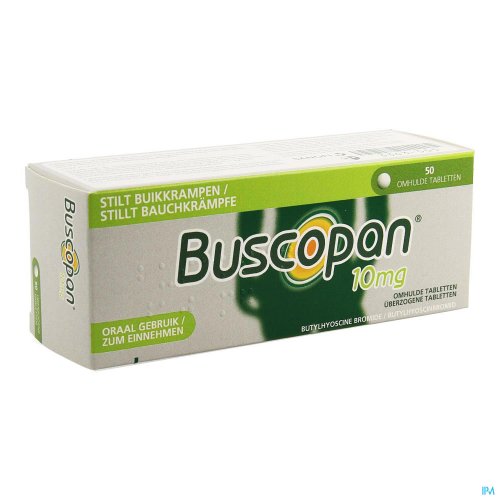 Buscopan bevat als werkzame stof butylhyoscine bromide, een spasmolyticum. Een spasmolyticum is een geneesmiddel dat spasmen opheft; een krampstillend middel. Een spasme of een kramp is een krachtige en onwillekeurige samentrekking van spieren die abnorma