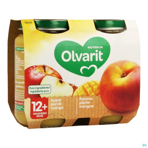 Olvarit Pomme pêche mangue
Olvarit : une portion de fruit pour votre tout-petit. Notre assortiment a été entièrement revu et fait ressortir le goût d’un fruit reconnaissable, ce qui aide votre bébé à le reconnaître et à l’apprécier.

Au goût reconnaiss