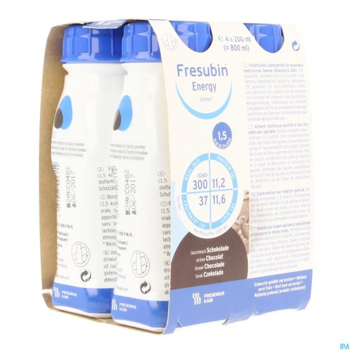 FRESUBIN ENERGY DRINK CHOCOLADE FL 4X200ML FRESUBIN ENERGY DRINK CHOCOLADE FL 4X200ML