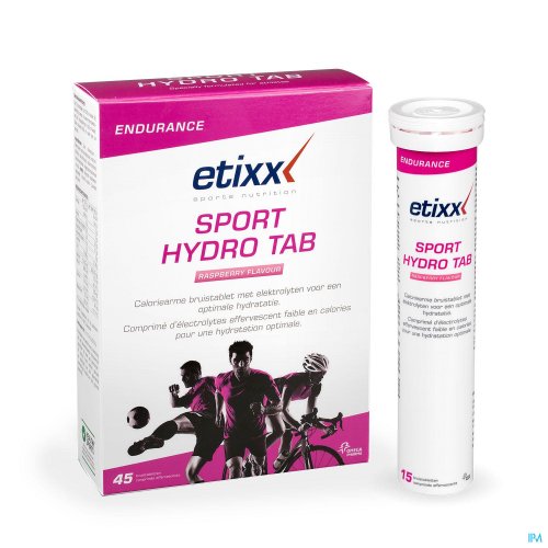 Sport Hydro Tabs

Caloriearme bruistablet met elektrolyten voor een optimale hydratatie.

Bevat elektrolyten die het vocht- en zoutverlies snel weer in evenwicht brengen en spierkrampen helpen voorkomen
Evenwichtige formule met 4 types elektrolyten, 