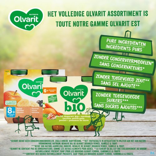 OLVARIT FRUIT POMME PECHE BISCUIT 2X200G 8M54 OLVARIT FRUIT POMME PECHE BISCUIT 2X200G 8M54