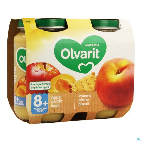 Olvarit Fruit Pomme Peche Biscuit 2x200g 8m54 Olvarit une portion de fruits pour votre bébé.
Ces jus de fruits Olvarit offrent une portion de fruits pour votre petit dès 8 mois. Notre portfolio est entièrement adapté, maintenant toujours avec une saveur de fruit reconnaissable, ce qui aide votre enf