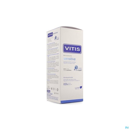 Le bain de bouche VITIS sensitive est un produit à usage quotidien pour lutter contre la sensibilité dentaire. Il se base sur la technologie révolutionnaire de nanoréparation
Le bain de bouche VITIS sensitive renforce l'action du dentifrice VITIS sensiti