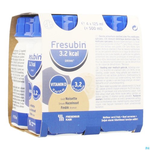 3542644 FRESUBIN 3,2KCAL DRINK NOIX EASYBOTTLE 4X125ML 3542644 FRESUBIN 3,2KCAL DRINK NOIX EASYBOTTLE 4X125ML