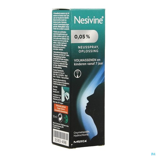 Oxymetazoline ontzwelt de slijmvliezen. Nesivine 0,05% wordt gebruikt bij de behandeling van de symptomen van een verstopte neus, bijvoorbeeld bij neusverkoudheid of bij ontsteking van de sinussen. 