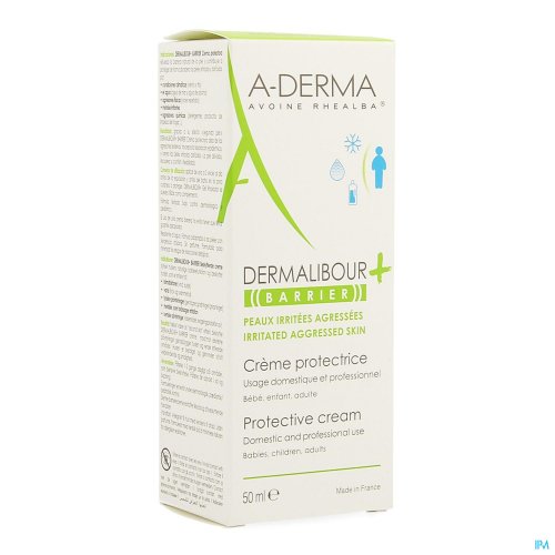 ADERMA DERMALIBOUR+ CREME BARRIER BESCHERMEND HERSTELLEND 50ML Dermalibour+, dé reflex voor de rode, jeukende en prikkende huid. Dermalibour+ werd speciaal ontwikkeld om de geïrriteerde fragiele huid te zuiveren (dankzij de formule met koper en zink), te verzachten (dankzij Rhealba® Haver) en haar herstel te bevorder
