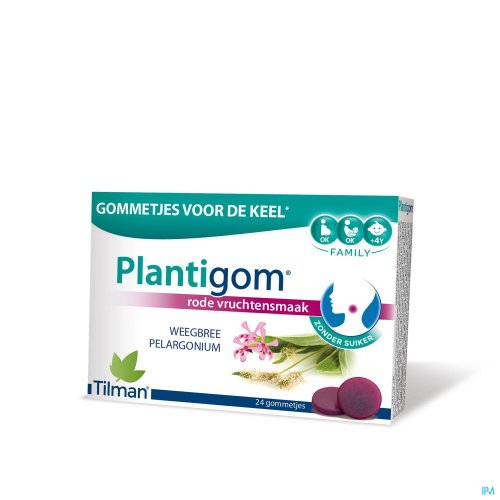 Keelgommetjes
Dankzij de combinatie van deze twee planten biedt Plantigom een optimale en volledige oplossing om de keel snel te verzachten.

Plantigom combineert de weldaden van weegbree en pelargonium in een gom voor de keel om op te zuigen.
Dankzij